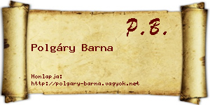 Polgáry Barna névjegykártya